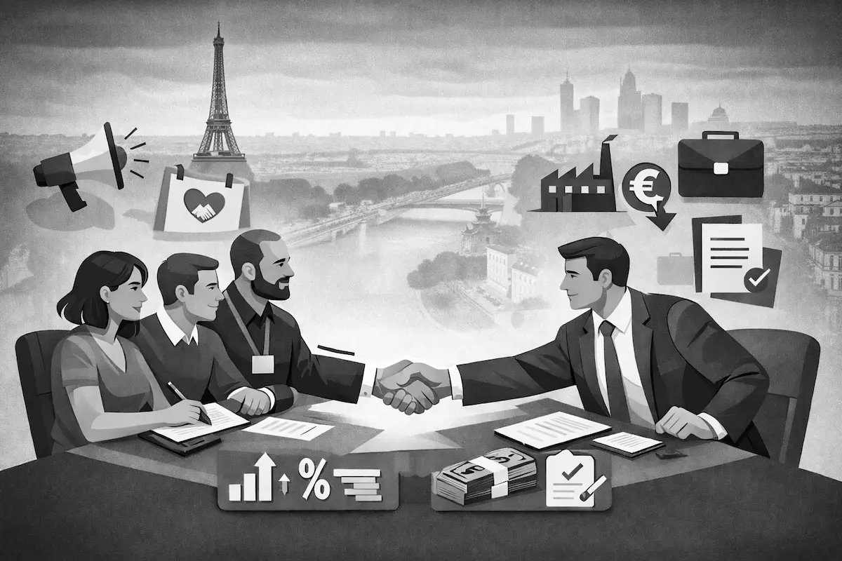 Réunion CSE à Paris : échange structuré entre représentants et direction, cadrage des décisions et documents préparatoires